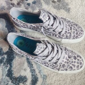 Blowfish Gray Leopard Print Sneakers